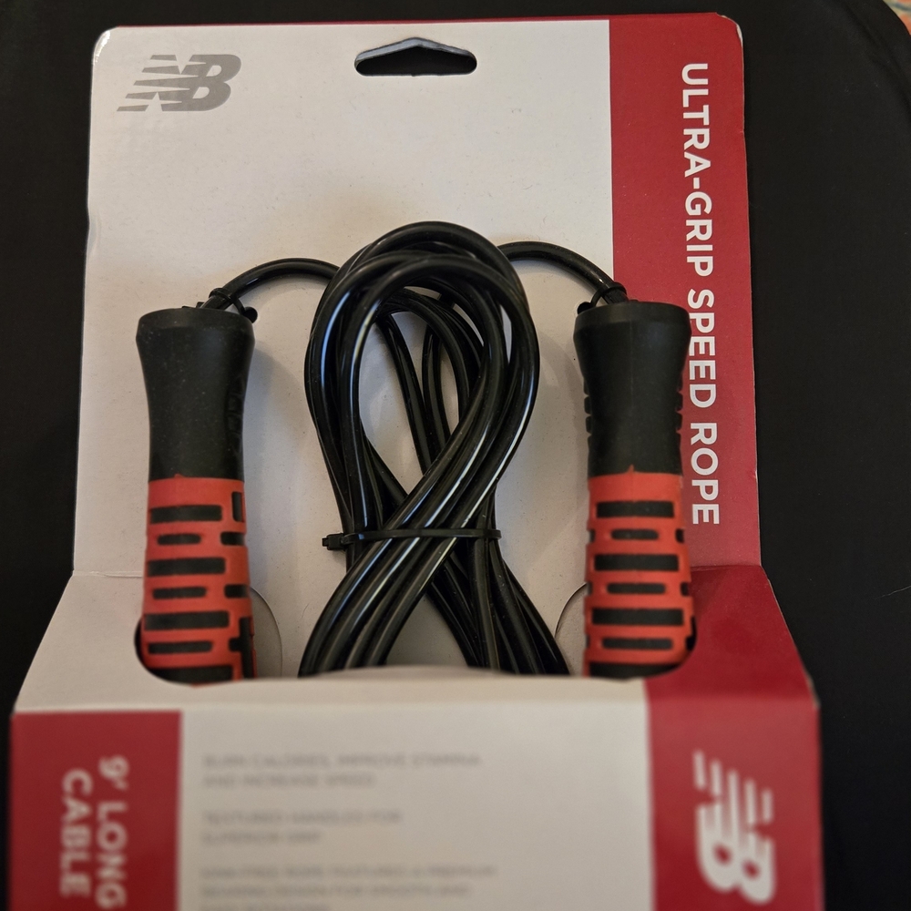 New Balance Black and Red Ultra-Grip Speed Rope